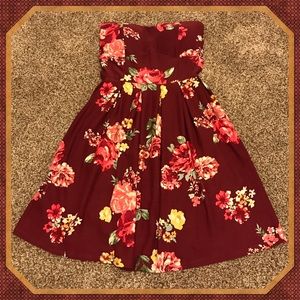 Strapless Floral Print Dress sz. XS